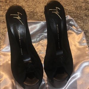 Giuseppe Suede and Wood Platform shoes never worn